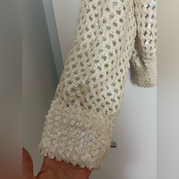 Vintage 80s 90s sequin long sleeve top (Size: M/L) - Picture 4 of 9